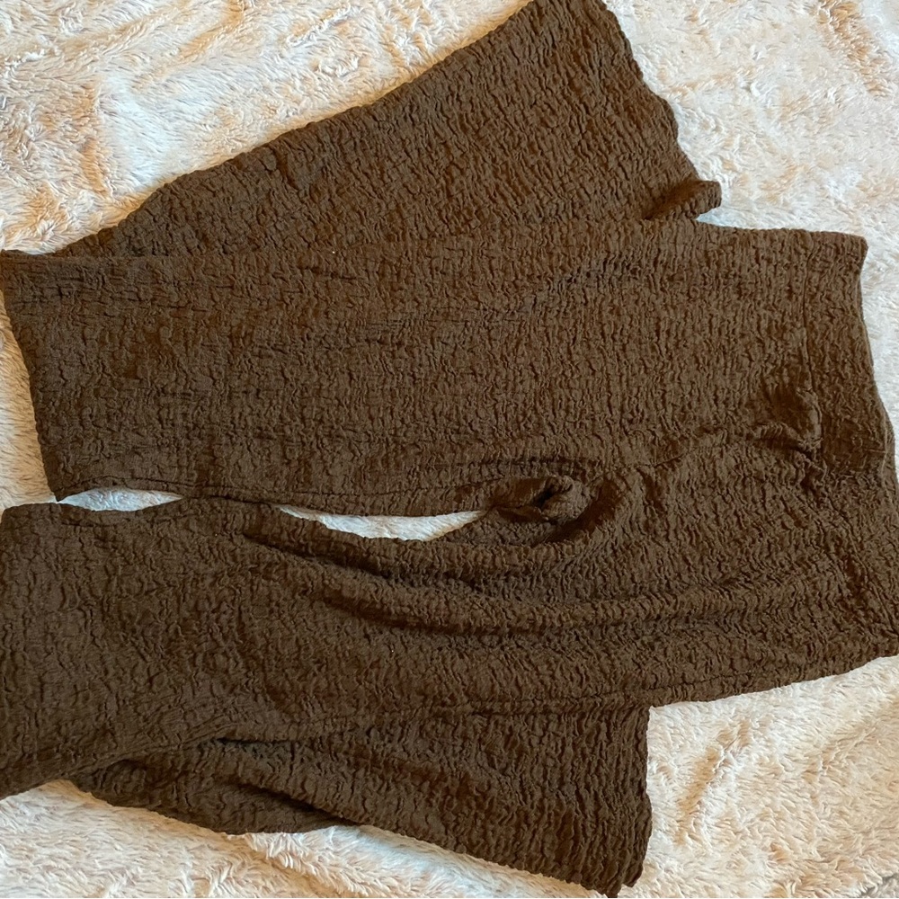 Fashion Nova Textured Brown Pants